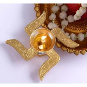 Brass Swastik Diya