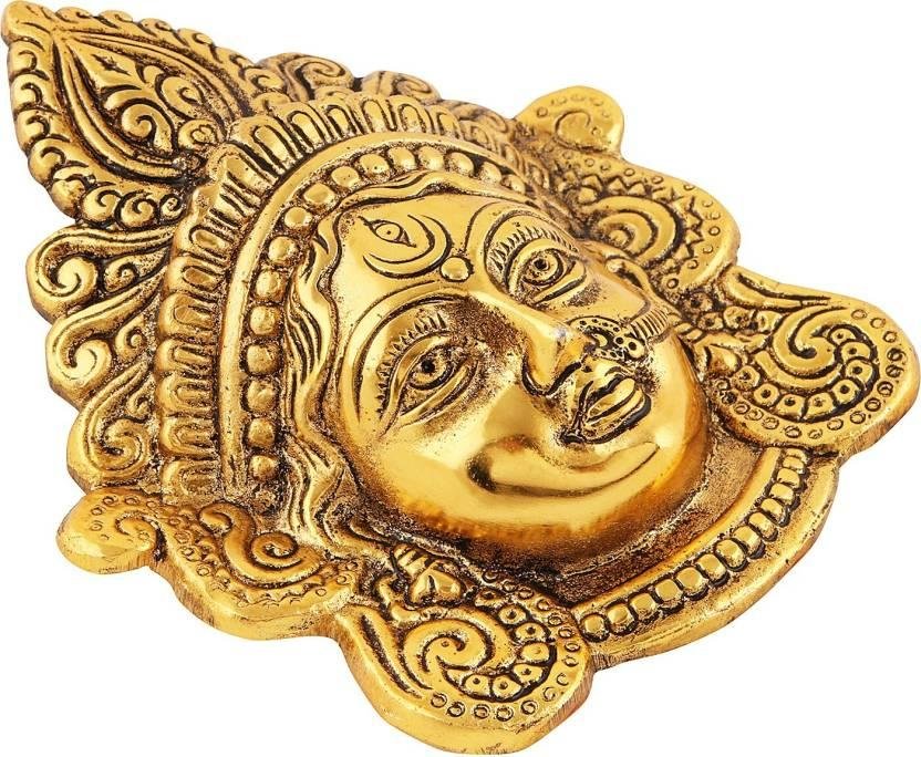 Ambika Durga Face Wall Hanging Metal Idol Showpiece - 15.24 cm (Gold Plated, Metal, Gold) - Image 2