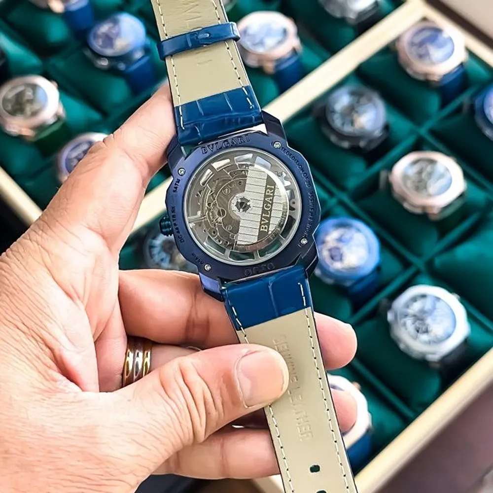 Premium Bvlgari Tourbillon Watch Blue For Men (FT183) - Image 2