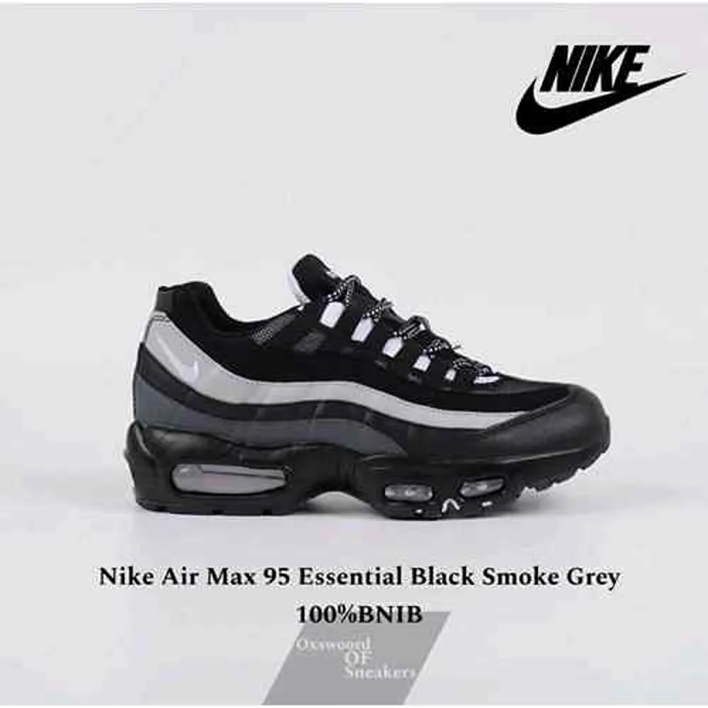 Premium Nike Air Max 95 Essential Black Smoke Grey Shoes For Men (FT18) - Image 2