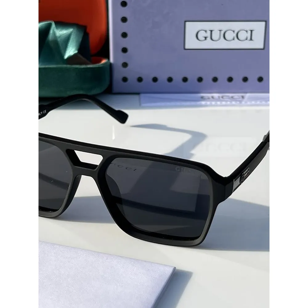 Premium Gucci Matt Sunglasses Black For Men (FT474) - Image 2