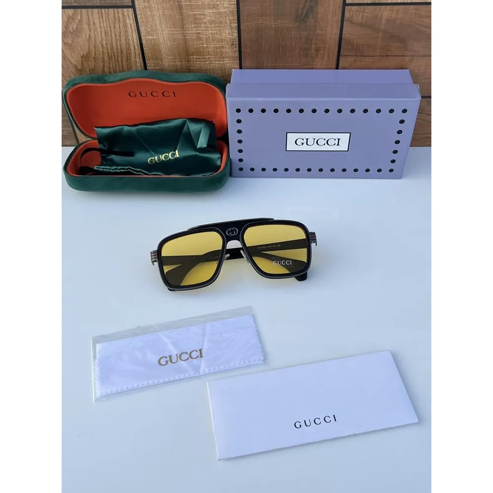 Premium Gucci Sunglass Black Yellow For Men (BOT74) - Image 2