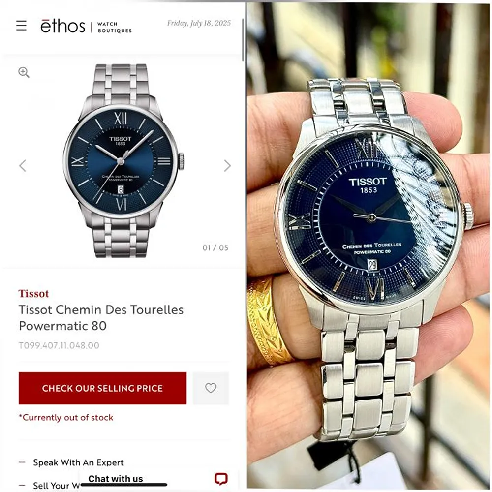 Stylish Tissot Chemin Des Tourelles Automatic Watch Blue For Men (BOT187) - Image 2