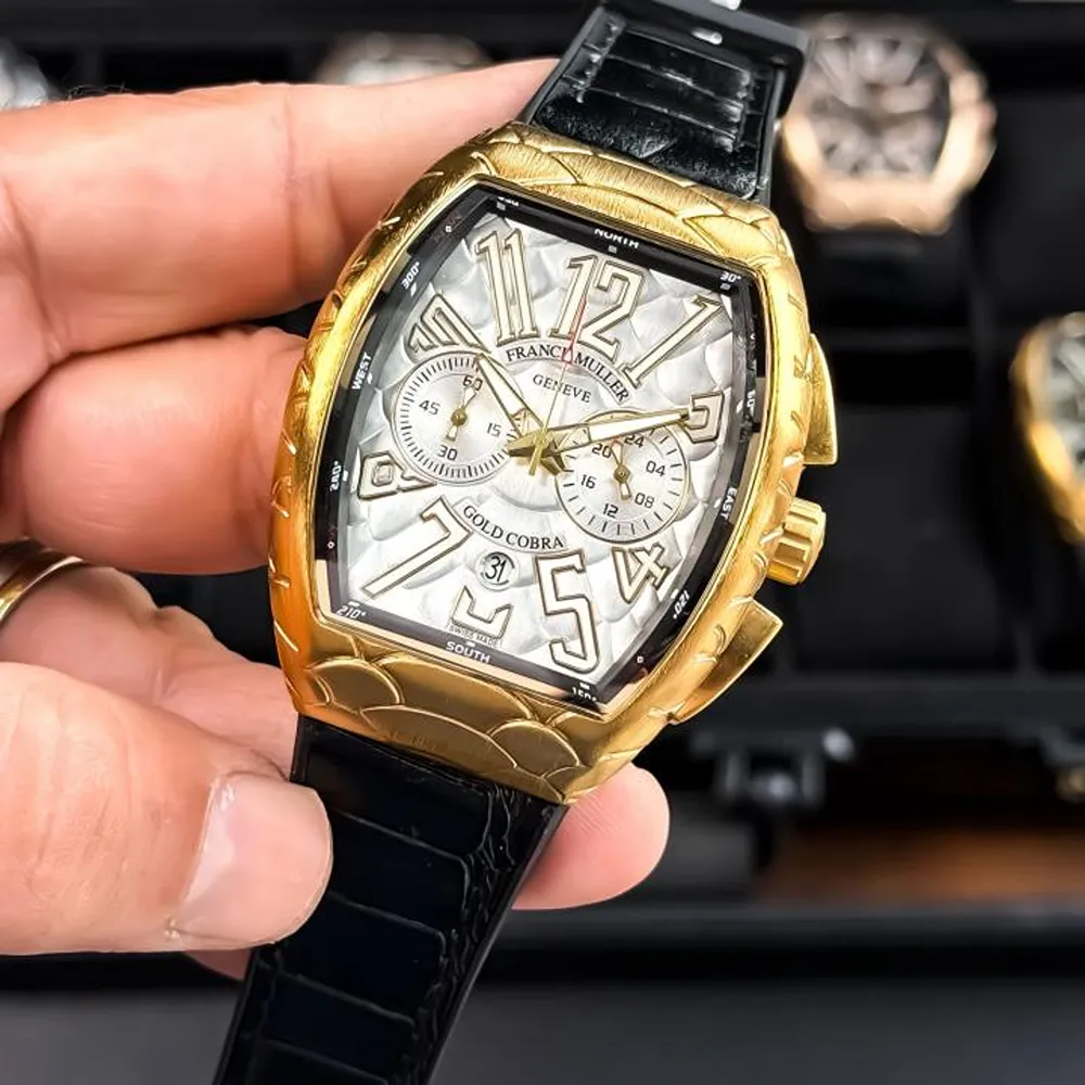 Premium Frank Muller Watch Gold White For Men (BOT119) - Image 3