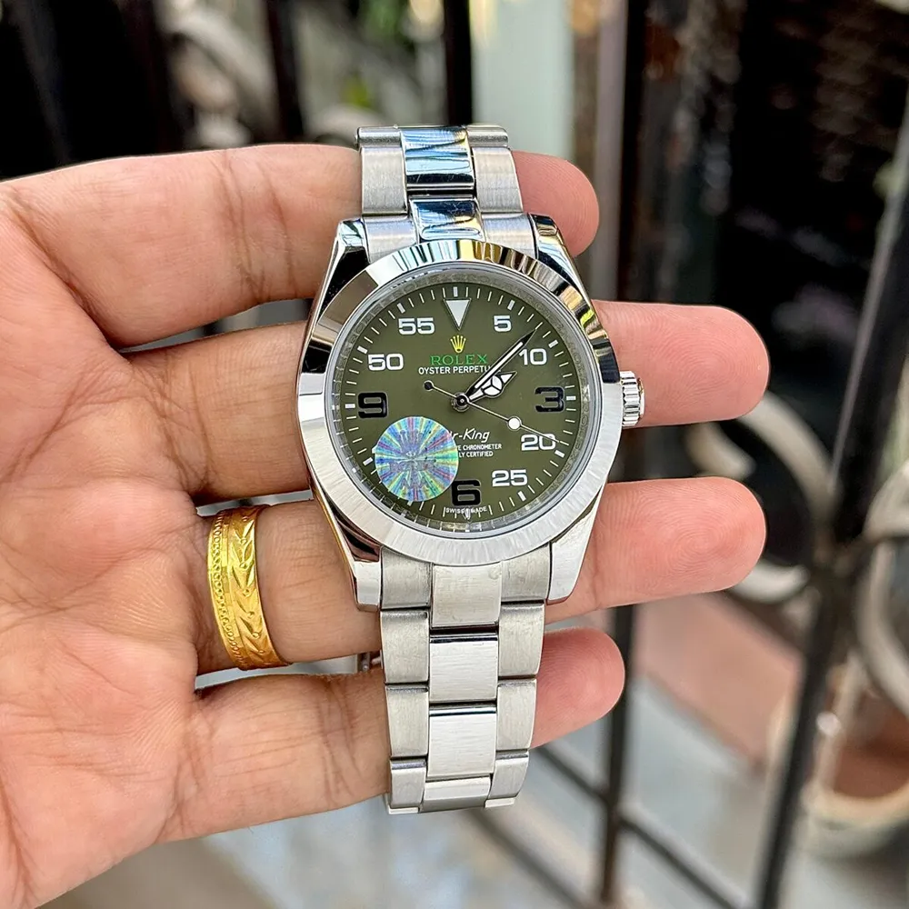 Premium Rolex Air King Watch Green Dial 40mm For Men (SUP31) - Image 2