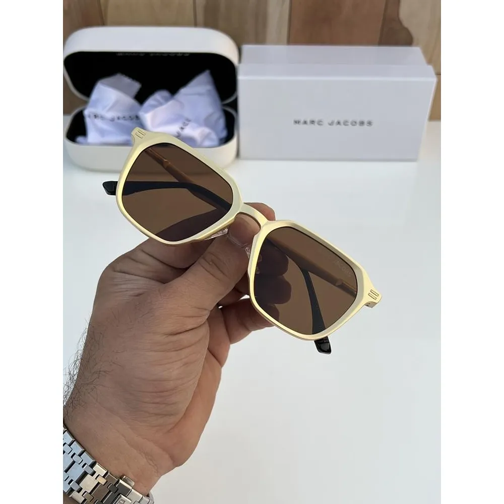 Stylish Marc Jacobs Sunglass Gold Brown For Men (FT630) - Image 2