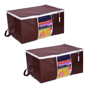 Storage Bag-Under Bed Blanket Storage Bag Covers With Handles (Set of 2)