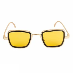 Glamorous Yellow Metal Square Sunglass For Men And Boys