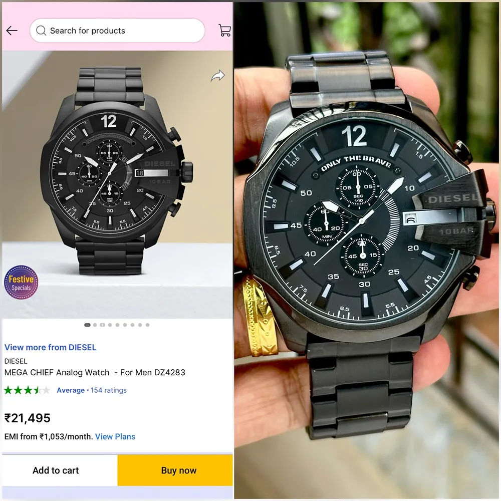 Classy Diesel Dz4344 Watch Mega Chief First Copy For Men (SUP245) - Image 2