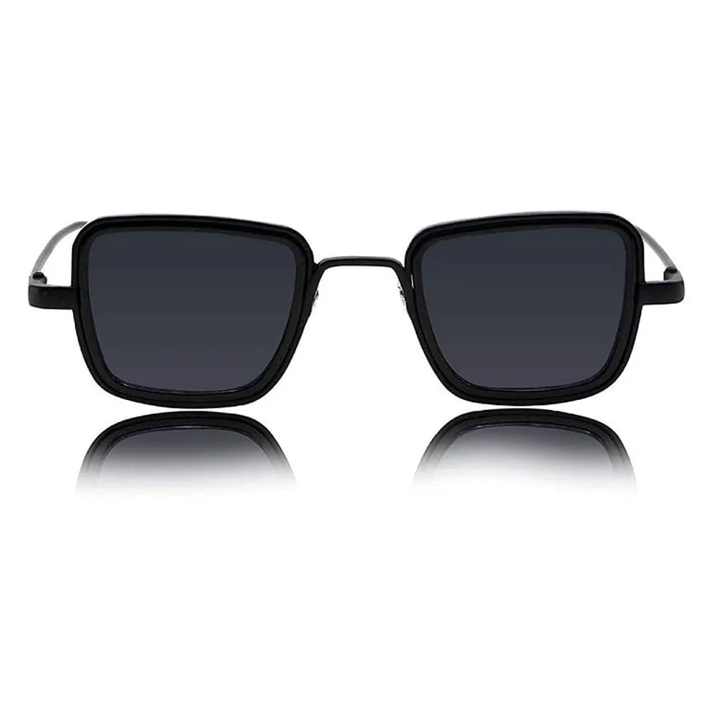 Glamorous Black Metal Square Sunglass For Men And Boys - Image 3