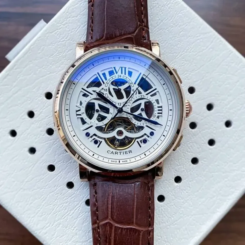 Premium Cartier Roman Watch Tourbillon Back Open Automatic For Men (SUP137) - Image 2