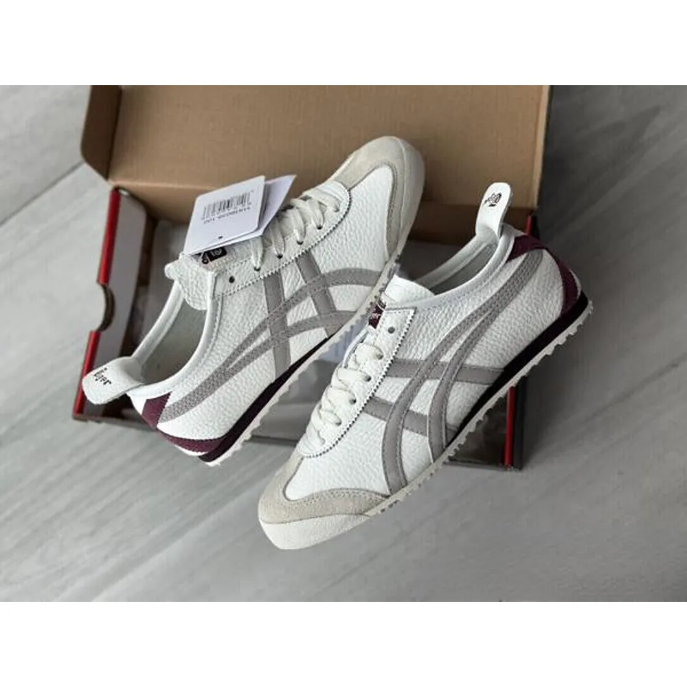 Luxurious Onitsuka Tiger Mexico Shoes White Grey Berry For Women (SW971) - Image 2